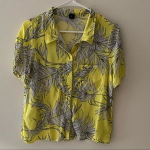 Neon Floral Hawaiian Style Button Down Crop Top